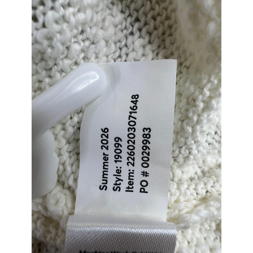 Marine Layer Sweater Womens Medium White Seabreeze Cotton Crewneck Pullover - Picture 7 of 8